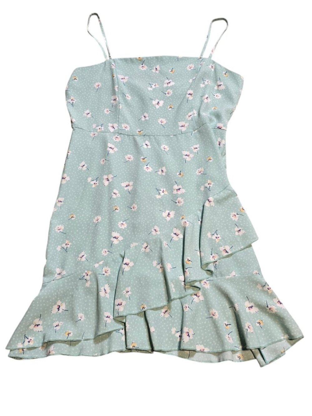 Altar’d State Light Mint‎ Green Ruffle Floral Mini Dress M